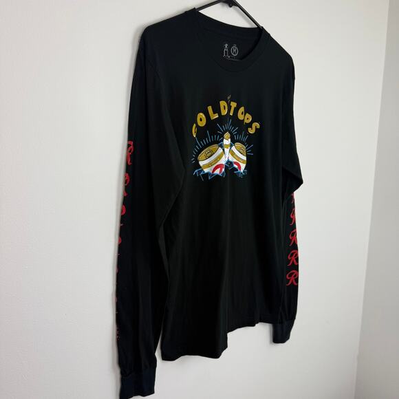 Casual Industrees Mens Long Sleeve Crewneck Gold Tops Beer Black T-Shirt Medium - Picture 3 of 7